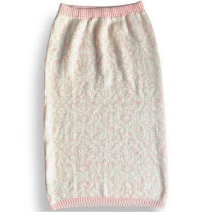 Knit Midi Skirt Pink White Vintage Genesis Made in Italy Medium